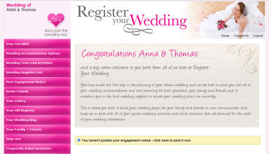 Couples Page On Register Your Wedding 13 384X220